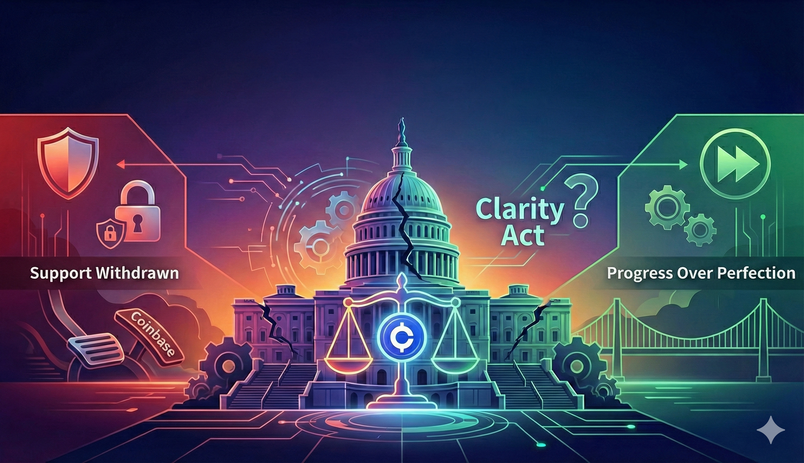 Coinbase 踩煞車、Galaxy 不想等，《Clarity Act》立法陷兩難